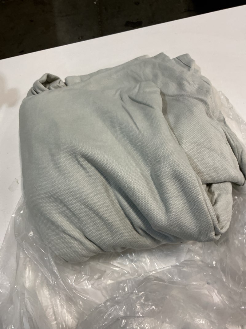 Condition photo showing As Is for quince luxury organic cotton bed blanket, king/cal king, silver