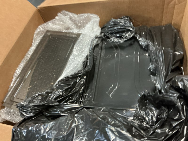 Condition photo showing As Is for 7 code Thicken & Sturdy Clear Shoe Storage Organizer with Magnetic Door, Stackable Boxes for Closet, Foldable Shoe Rack for Sneaker Boot Container, Plastic Shoe Cabinet Shoe Box 6 Pack, Black Black 6 pcs