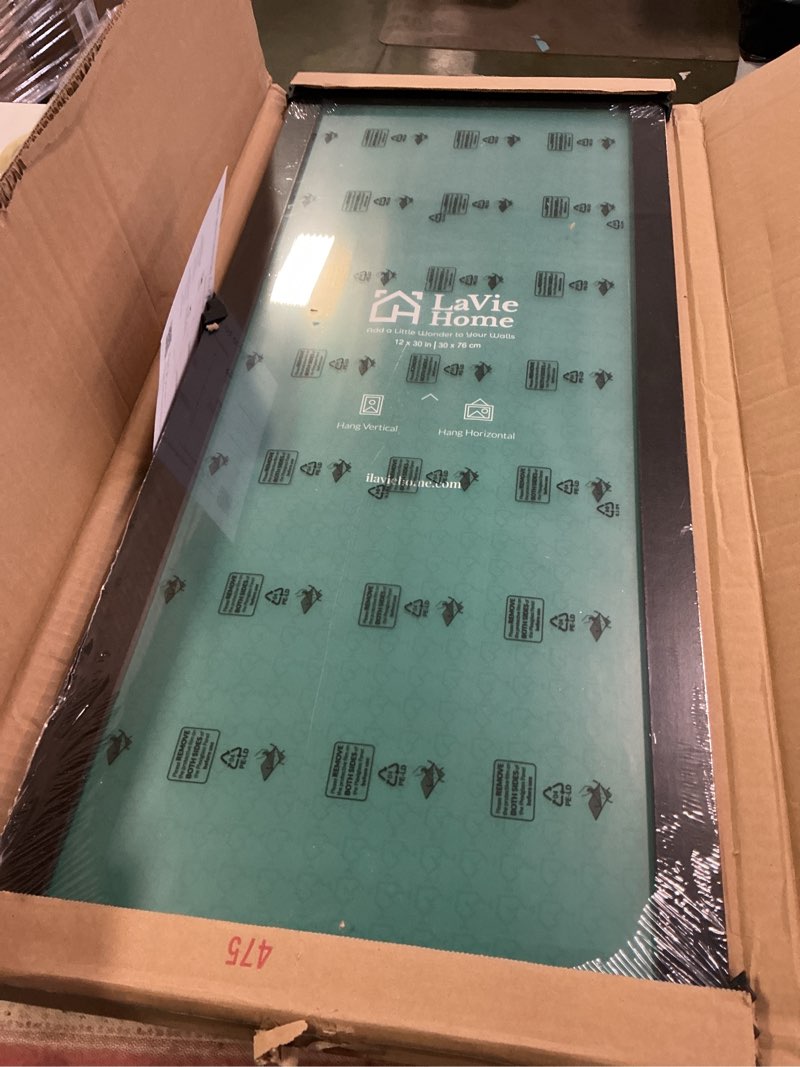 Condition photo showing New/Like New for LaVie Home 12x30 Picture Frame Black, Panoramic Picture Frame for Wall Decoration, Classic Black Minimalist Style Suitable for Decorating Houses, Offices, Hotels?1 Pack? 12x30 Black