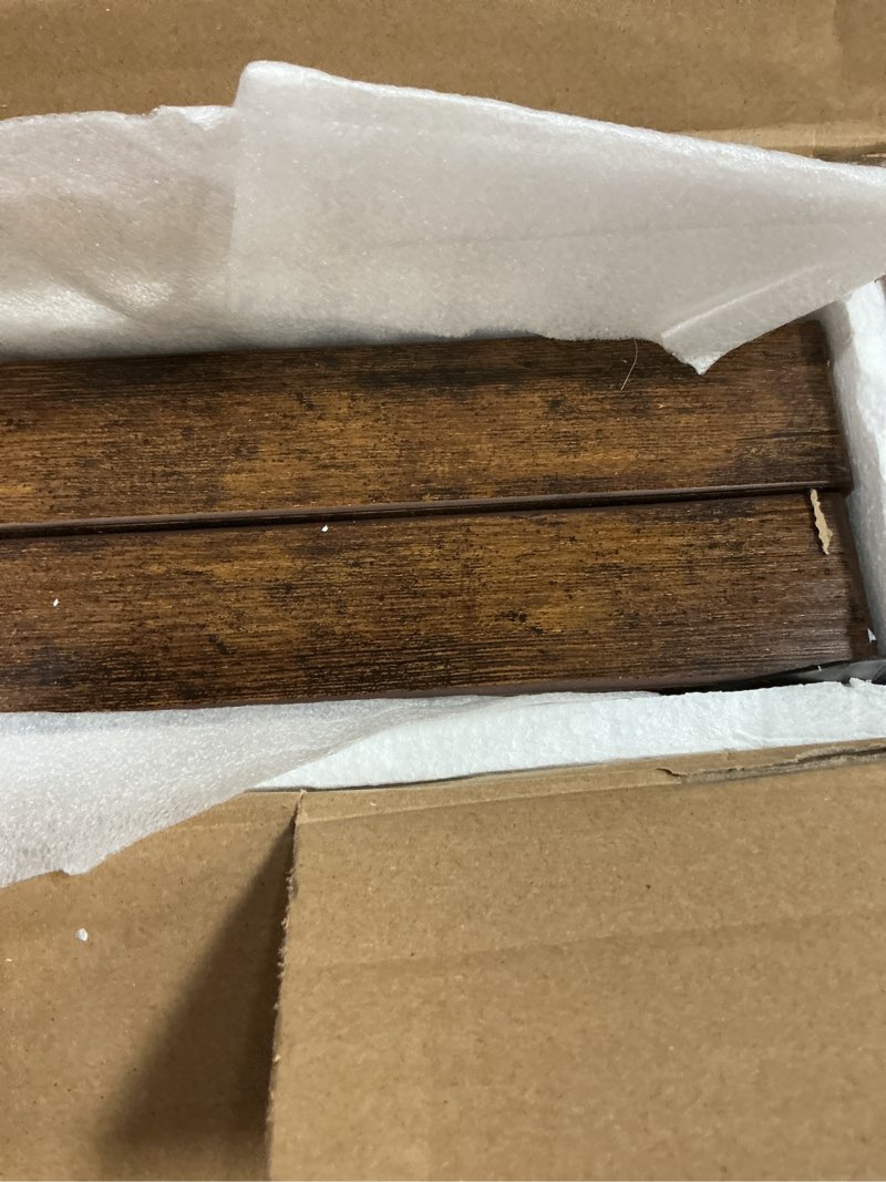 Condition photo showing Good Condition for wood floating shelves floating wall shelves set of 2, wall mounted space saving display rack, 50lbs capacity farmhouse style for home bathroom kitchen office, 23.6" w×9.25" d×1.57" h, black black 23.6'w *9.25"d*1.57"h ,set of 2