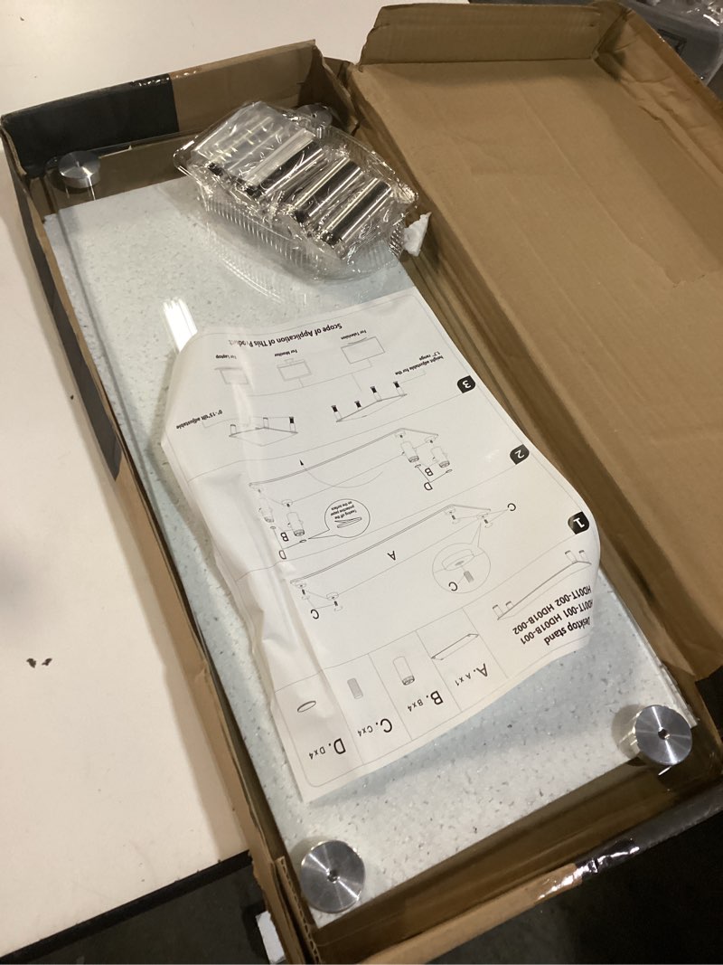 Condition photo showing Good Condition for Hemudu Clear Computer Monitor Riser with Height Adjustable Multi Media Desktop Stand for Flat Screen LCD LED TV, Laptop/Notebook/Xbox One,HD01T-001 1 PACK COMPUTER MONITOR STAND