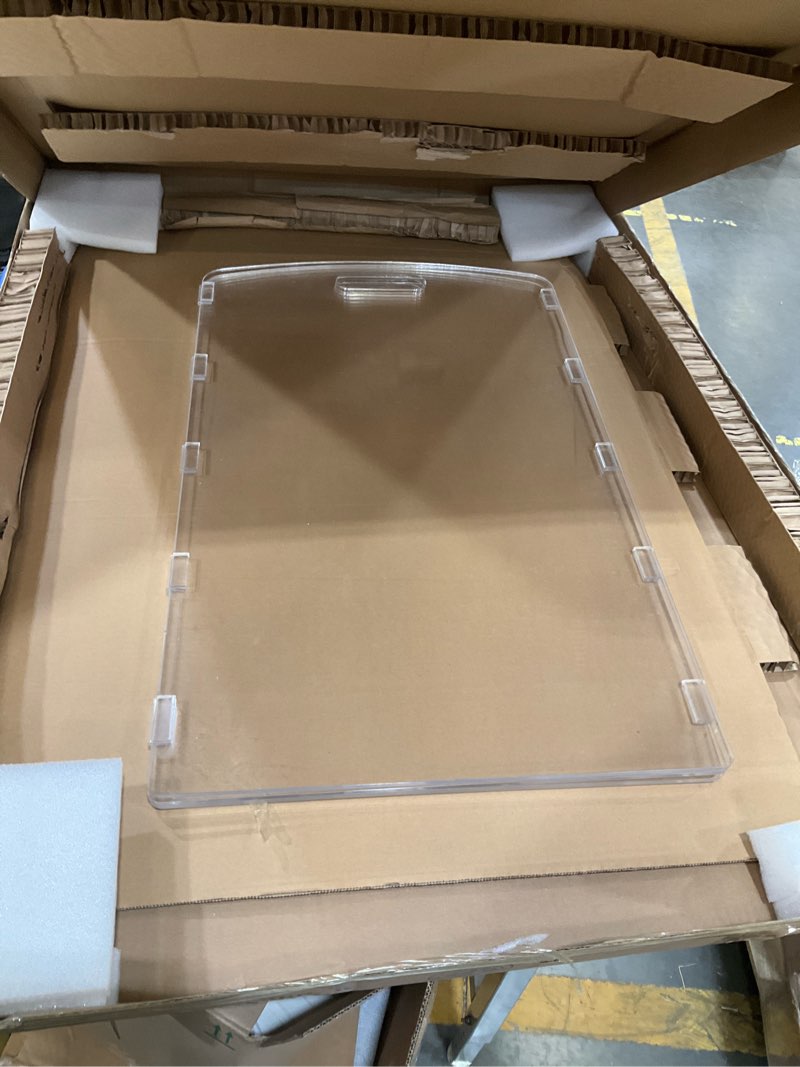 Condition photo showing Good Condition for modern frame clear acrylic freestanding dog gate - 3-panel pet barrier for doorways, stairs & large openings, indoor fence for small to large dogs & cats