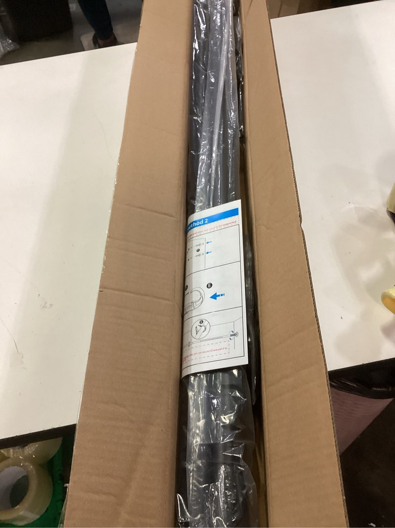 Condition photo showing New/Like New for ZOCONE Tension Curtain Rod 51-148 In (4.25-12Ft), Shower Curtain Rod No Drilling for Bathroom Window, Extra Long Outdoor Tension Rods for Patio, Christmas Garland Telescopic Rod Renter Friendly, Black Black 51-148 Inches