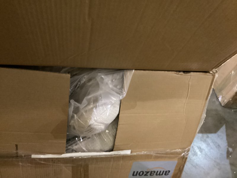 Condition photo showing As Is for Marsail Modern 65 Inch Linen Fabric Sofa, 2-Seater Couch with Wide Armrests, Deep Cushions & Removable Washable Covers, Comfortable Living Room Furniture, Beige Beige 65 inch