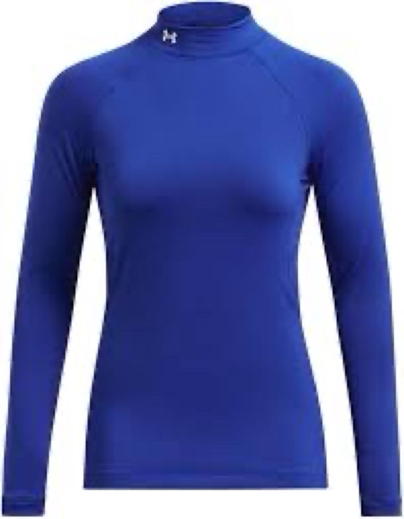 Under Armour Women's Authentics Mock Neck T-Shirt, Royal (400)/Black, Medium