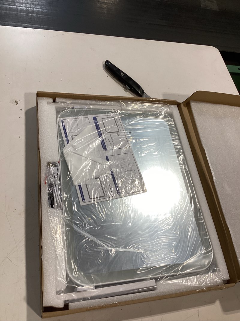 Condition photo showing Good Condition for fennio vanity mirror with lights 17''x13'' makeup mirror with lights,vanity mirror touch screen with 3-color lighting,dimmable,for vanity desk tabletop white white 17"l x 13"w