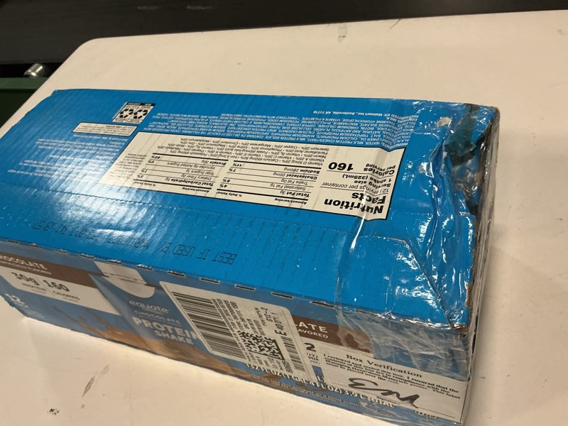 Condition photo showing New/Like New for (bbd:mar/01/2027 ))equate high performance protein shake  chocolate  11 fl oz  12 ct