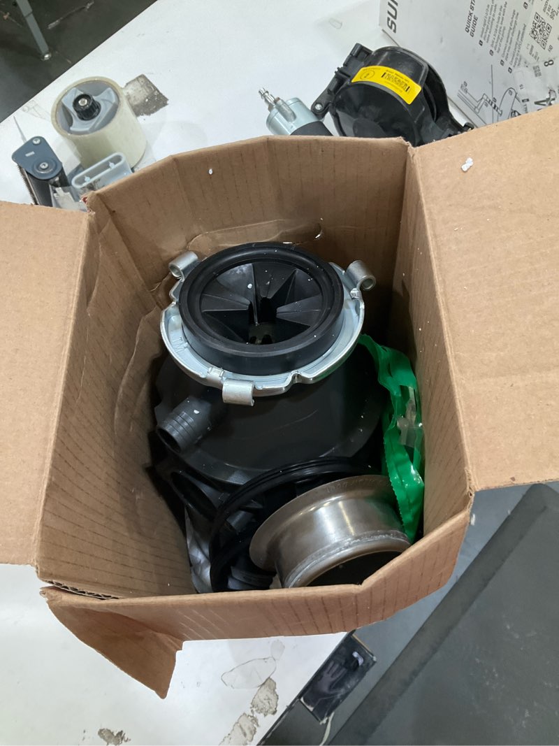 Condition photo showing As Is for insinkerator badger 5xl continuous feed 1/2-hp septic safe corded garbage disposal