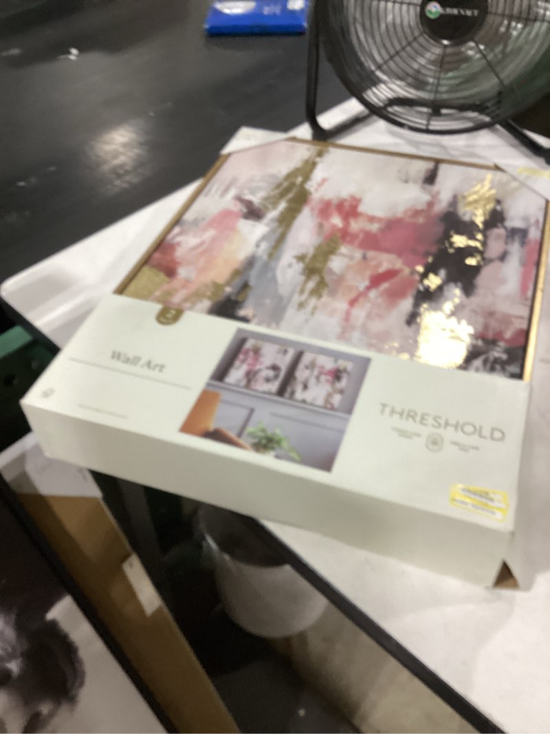 Condition photo showing New/Like New for (set of 2) 16"x20" foil abstract canvas framed arts - threshold™