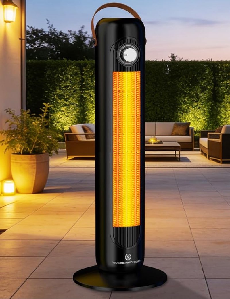24" space heater with 4 heat modes, 70° oscillation, overheating & tip-over protection portable electric heaters for indoor use, 1500w ptc ceramic heaters for large room/office/bedroom