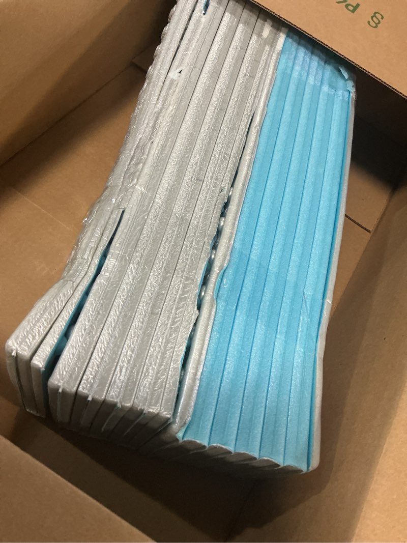 Condition photo showing As Is for ultralight foam sleeping pad, waterproof closed cell foam pad for superior insulation, folding sleeping mat for compact storage, foldable and portable for hiking and camping blue 2-pack