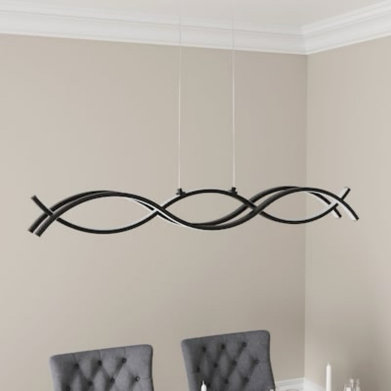 Origin 21 Irvington 2 -Light Black LED Frosted glass Acrylic Metal Chandelier