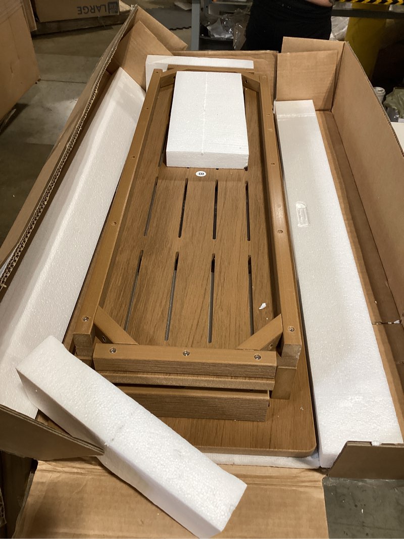 Condition photo showing New/Like New for 36'' large shower bench seat, poly lumber bath stool for inside shower waterproof, hdps bathroom chair for shaving legs with adjustable feet, non-slip & no maintenance, brown (36 x 13 inches) xxl (36*13*18'') brown