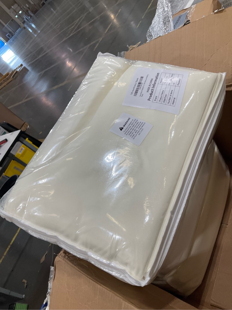Condition photo showing Good Condition for round tablecloth 120 inch tablecloth 10 pack ivory table cloths washable decorative polyester tableclothes cover for dining table banquets buffet parties and wedding ivory 120" (10 pack)