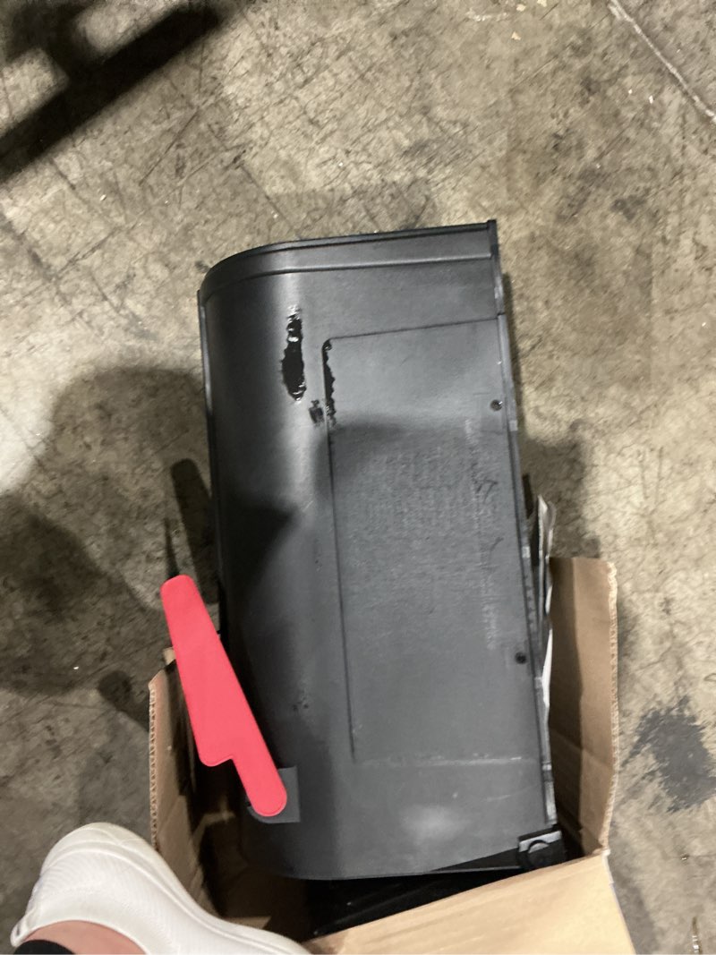 Condition photo showing Good Condition for postal pro post mount black plastic large mailbox with post