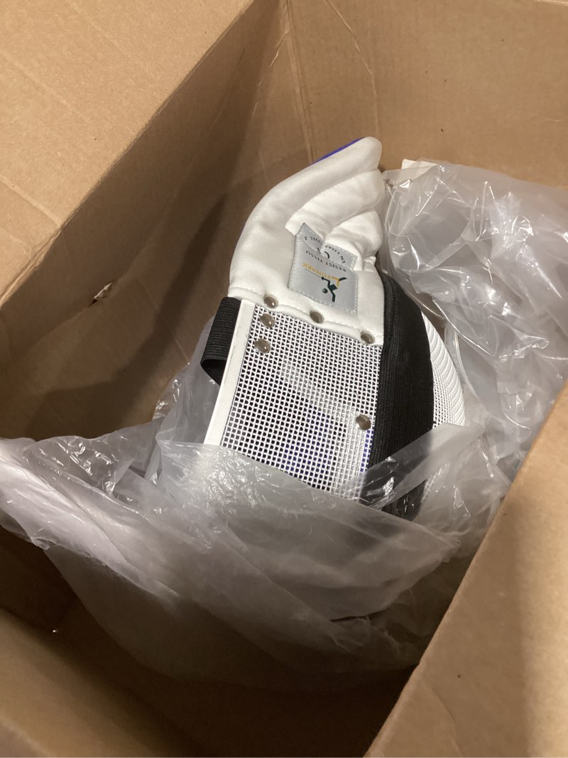 Condition photo showing As Is for LEONARK Fencing Epee Mask Hema Helmet CE 350N Certified National Grade Masque - Fencing Protective Gear White X-Small
