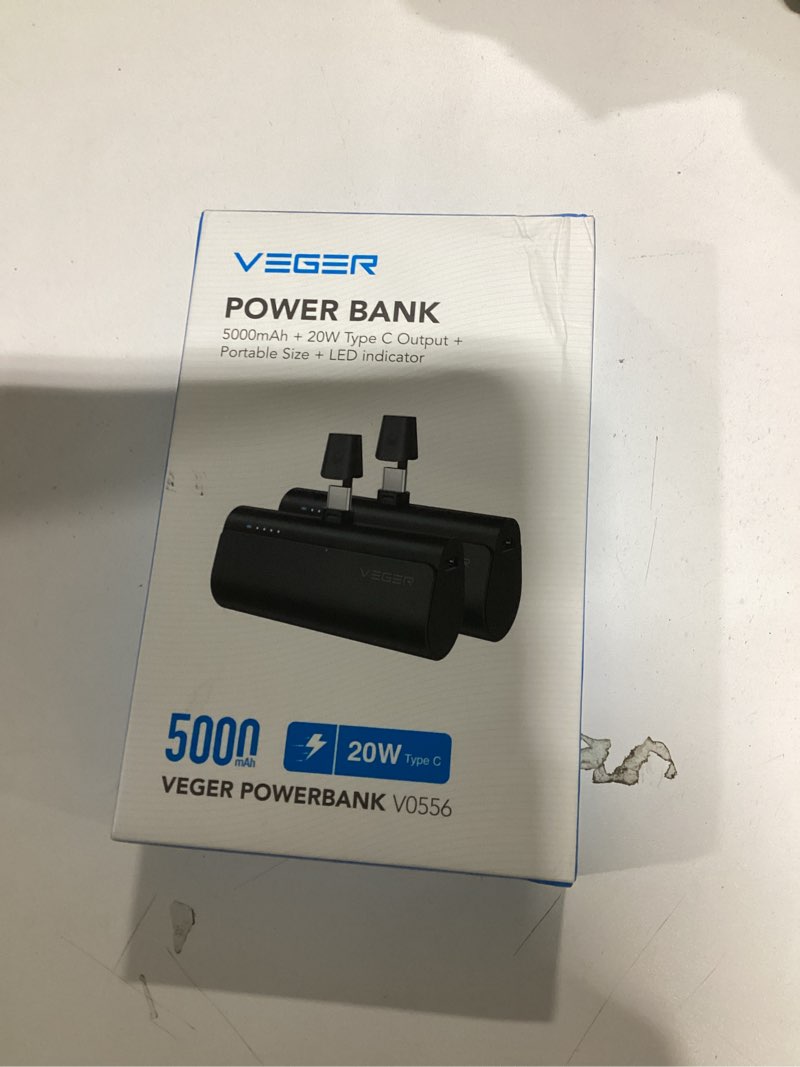 Condition photo showing New/Like New for VEGER 2 Packs of Small USB C Portable Chargers, 5000mAh Power Bank Fast Charge Travel Essentials Battery Pack Compatible for iPhone 17/Air/17 Pro/17 Pro Max, Samsung Galaxy S25/S24/Android