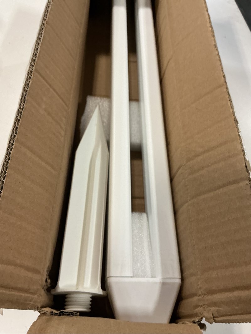 Condition photo showing As Is for patio vinyl picket fencing post kit 30" high for straight pvc decorative fencings, white accessories for outdoor front yard garden dog fencing panel 30" white 1