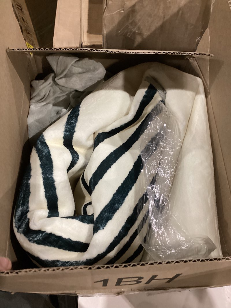 Miscellaneous Faux wool area rug cream and green color (size &exact model unknown) 