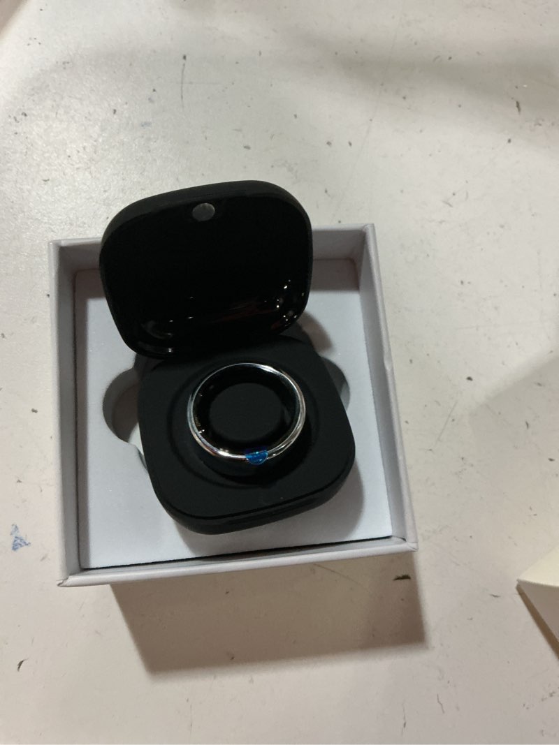 Condition photo showing New/Like New for smart ring for women men,fitness tracker ring with heart rate, sleep monitoring, blood oxygen, step counting for ios and android, no subscription fee, waterproof, valentines day gifts(silver, 8)