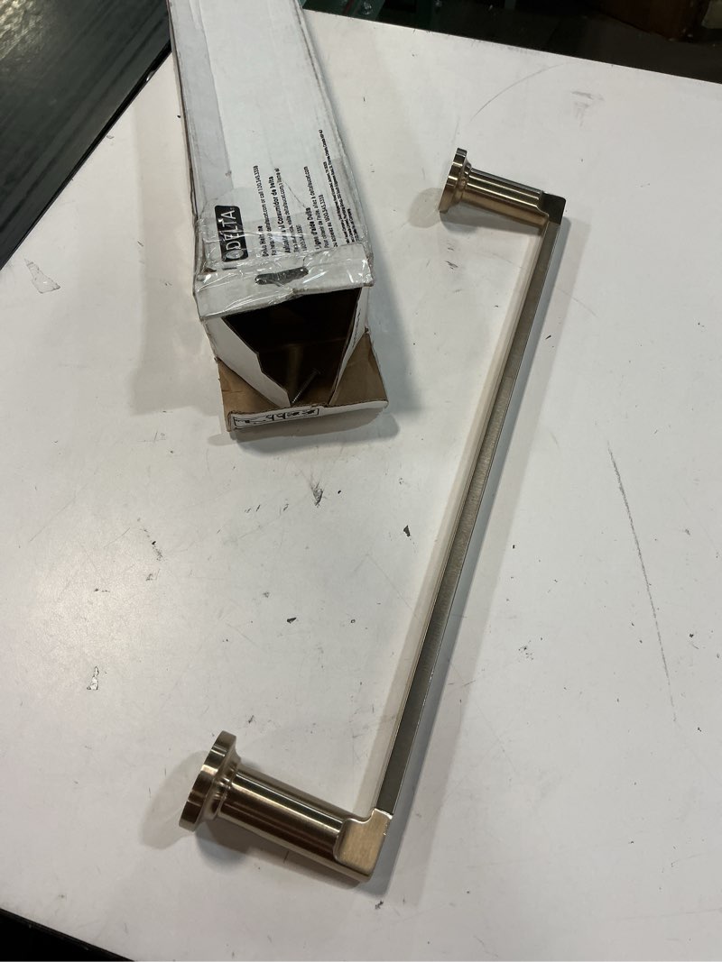 Condition photo showing As Is for delta tetra (1-pack) 18'' towel rack for bathroom champagne bronze towel bar for bathroom wall towel holder rod wall mounted 78918-cz 18 inch champagne bronze