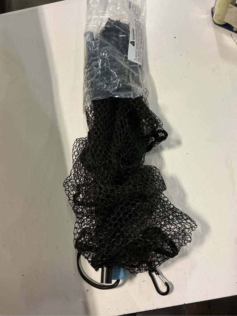 Condition photo showing As Is for calamus triangle fishing net, foldable, lightweight & strong landing net with non-slip elastomer handle, built-in elastic lanyard and belt clip, fishing gear - gift for men 60" full - floating net (telescopic pole)