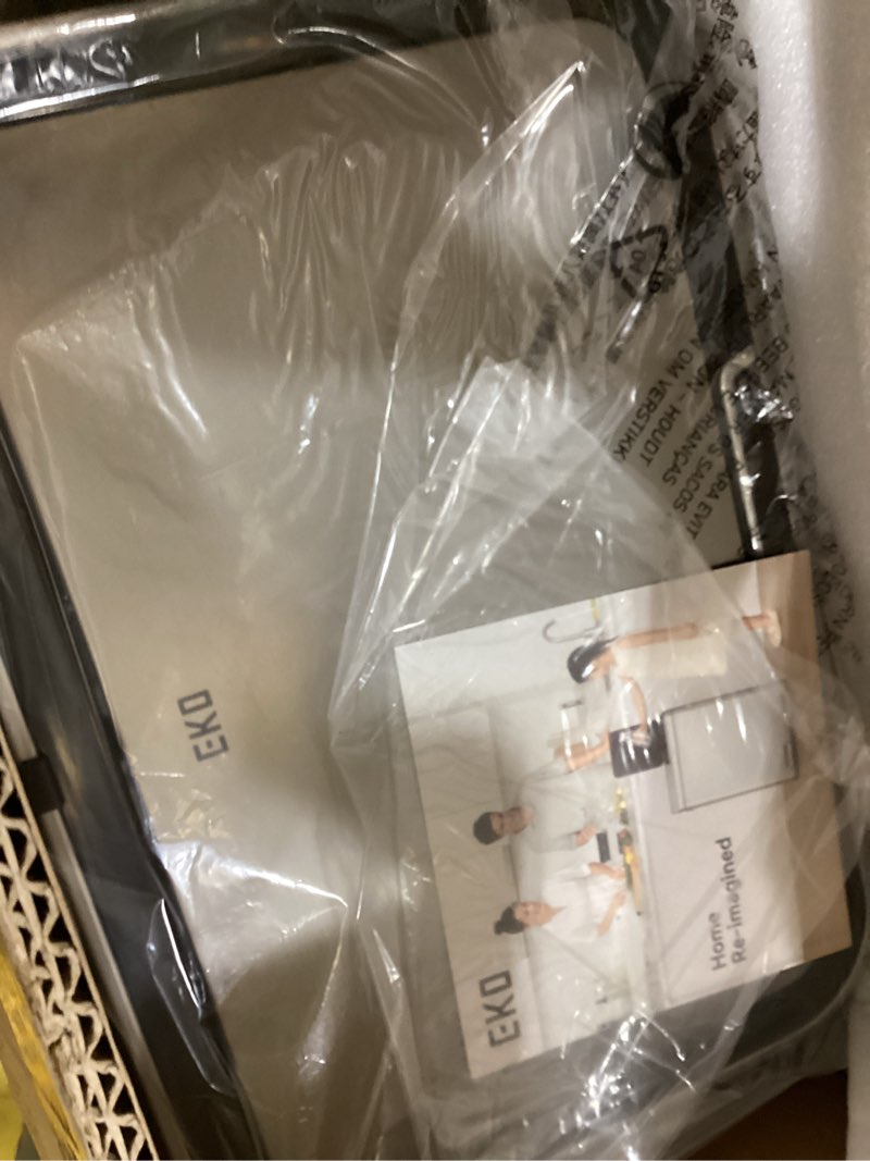 Condition photo showing Good Condition for eko deluxe mirage-t 50 liter / 13.2 gallon touchless rectangular motion sensor trash can, matte stainless steel finish deluxe 50 liter