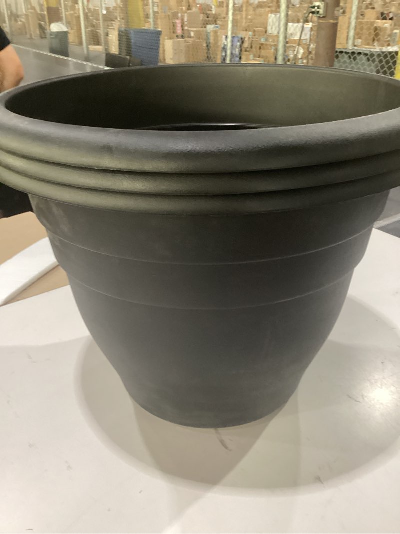 Condition photo showing Good Condition for 3 pack 20 inch large plant pots for outdoor,heavy duty extra large deep garden planter with drainage holes,sturdy textured black flower pot for trees,shrubs,patio,lawn black 20 inch