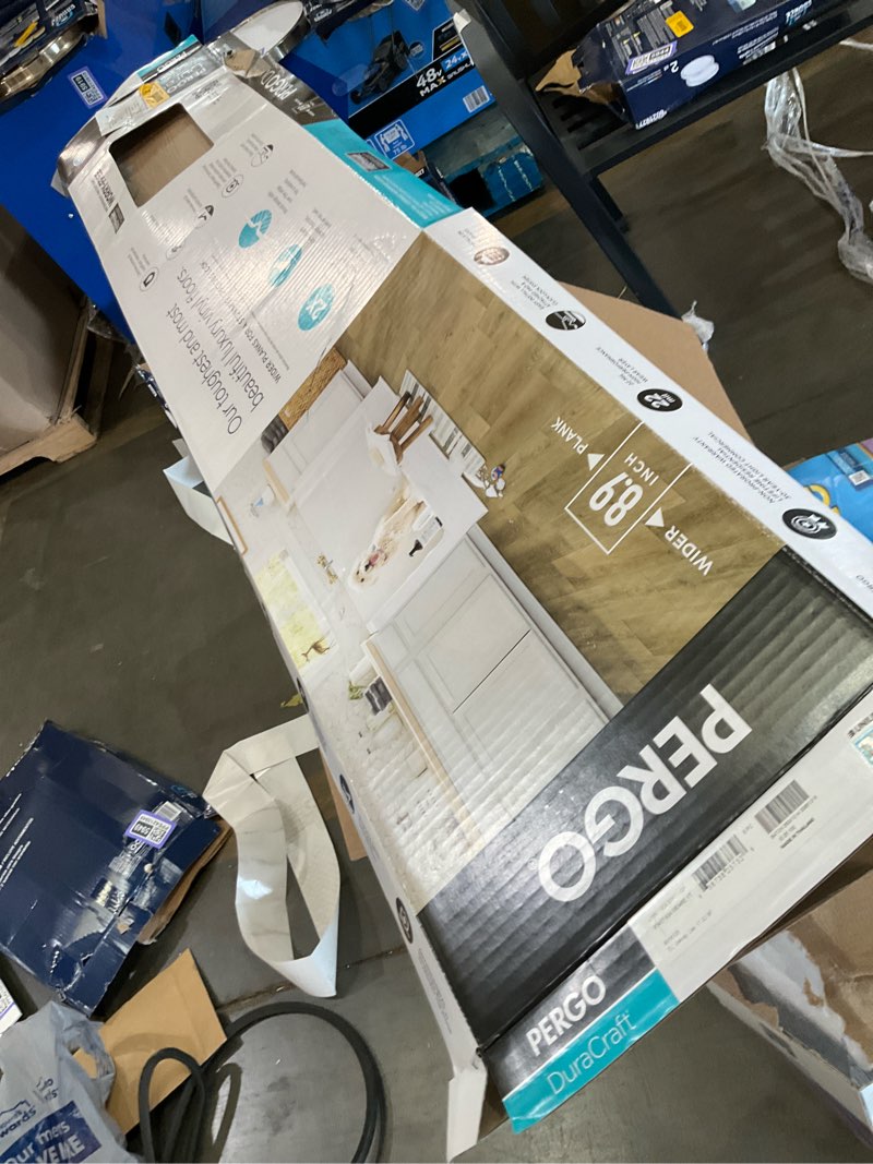 Condition photo showing As Is for pergo duracraft galway oak 22-mil x 8-3/4-in w x 47-in l waterproof luxury vinyl plank flooring ( 17.22-sq ft per carton )