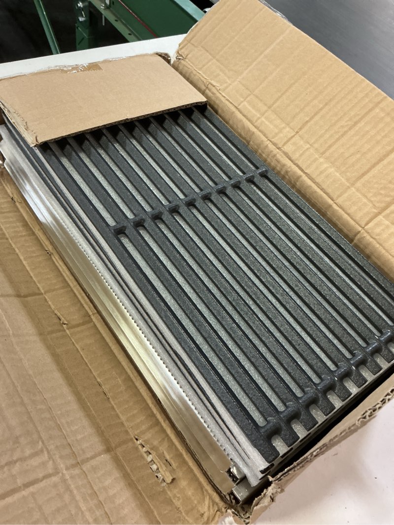 Condition photo showing Good Condition for 17" grill grates and emitter for charbroil tru infrared 3-burner 463242516 466242515 466242516 466242615 466242616 463355220 463342420 grill parts for charbroil grill replacement parts 17" x 8 1/16"+17" x 7 5/8"