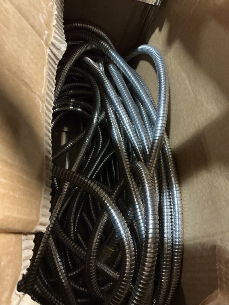 Condition photo showing As Is for ((Incomplete))Retractable Garden Hose Reel - 1/2 in x 100 ft Wall Mounted Heavy Duty Water Hose Reel with Automatic Slow Rewind System, 2 Hose Nozzle, 180°Swivel Bracket, Dark Gray 100FT Dark Gray