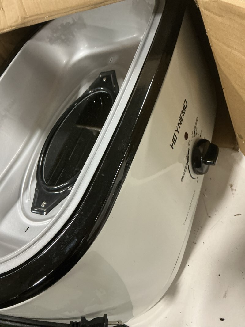 Condition photo showing Good Condition for 26 Quart Electric Roaster Oven with Visible & Self-Basting Lid, Large Turkey Defrost Warm Function, Adjustable Temperature, Removable Pan Rack, Stainless Steel, White 26QT White