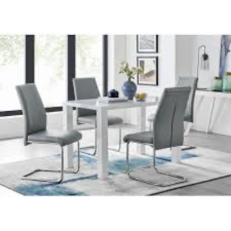 Dining chair elephant gray 2 pieces 