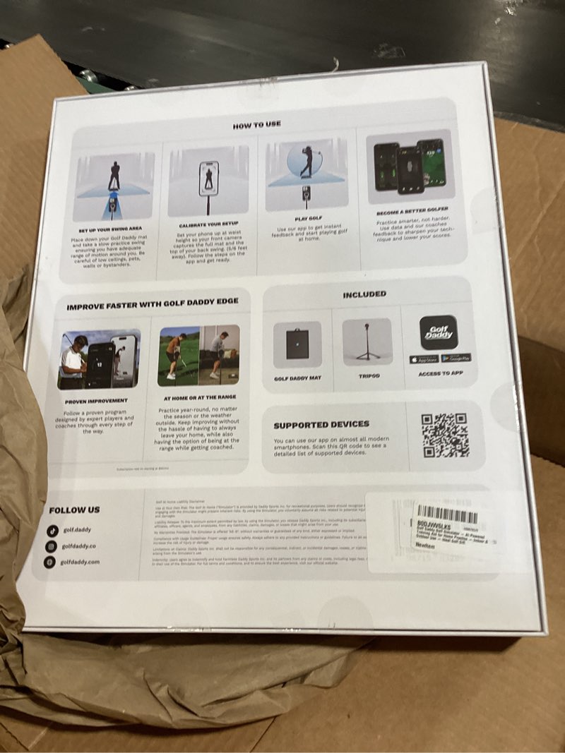 Condition photo showing New/Like New for phigolf home golf game simulator: enjoy interactive golf with motion sensor & swing stick for indoor & outdoor fun – 38,000+ courses worldwide, compatible with android, ios, app & e6 connect phigolf2 flex