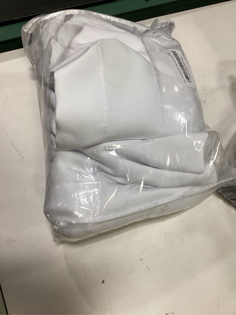 Condition photo showing As Is for dualife pure white extra long curtains 108 inches long for living room rod pocket back tab tall drapes window treatment extra long curtain for high ceiling patio sliding glass door backdrop