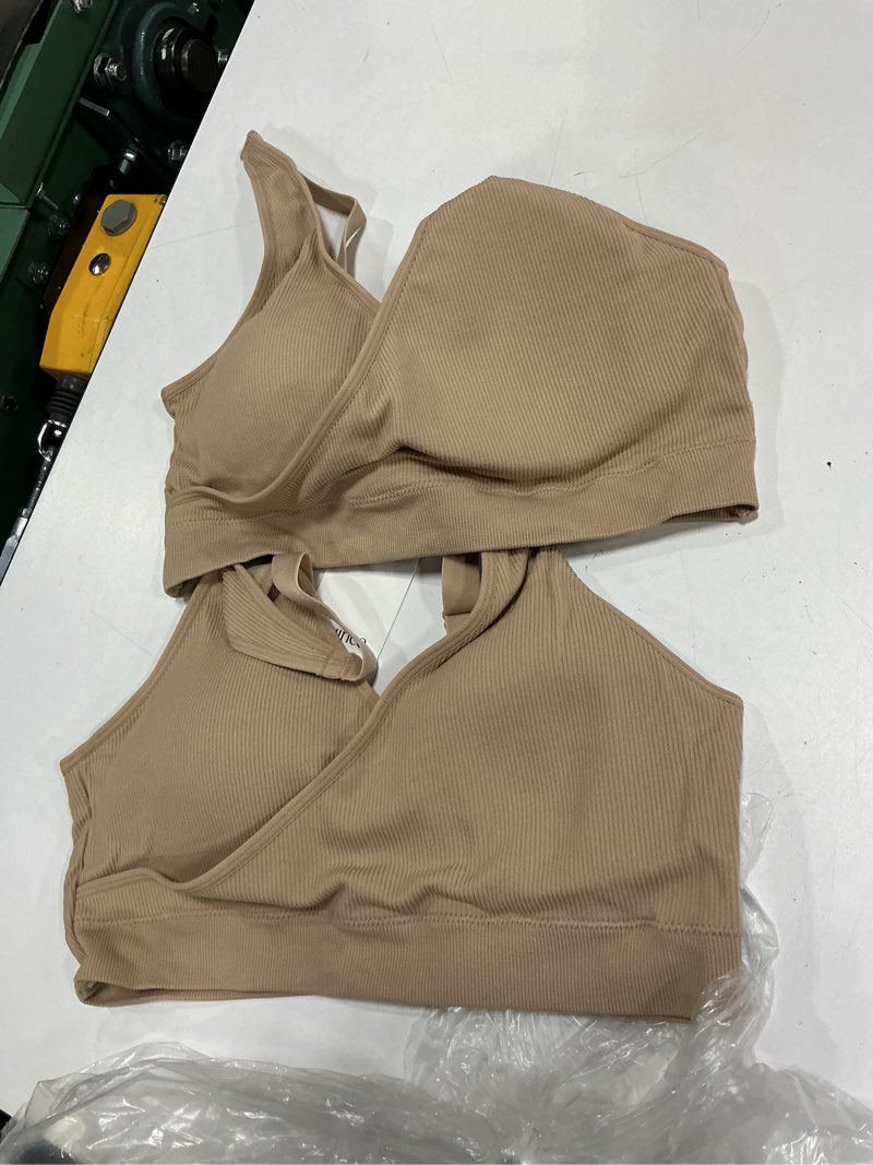 Condition photo showing Good Condition for seamless crossover nursing & lounge bra (2-pack), m, sand