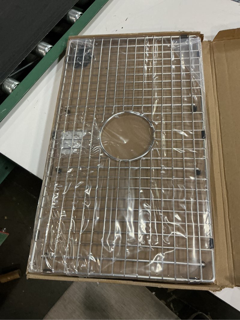 Condition photo showing Good Condition for Serene Valley Sink Bottom Grid 24-9/16" X 14-7/16", Centered Drain with Corner Radius 3/8", Sink Protector NDG2515C