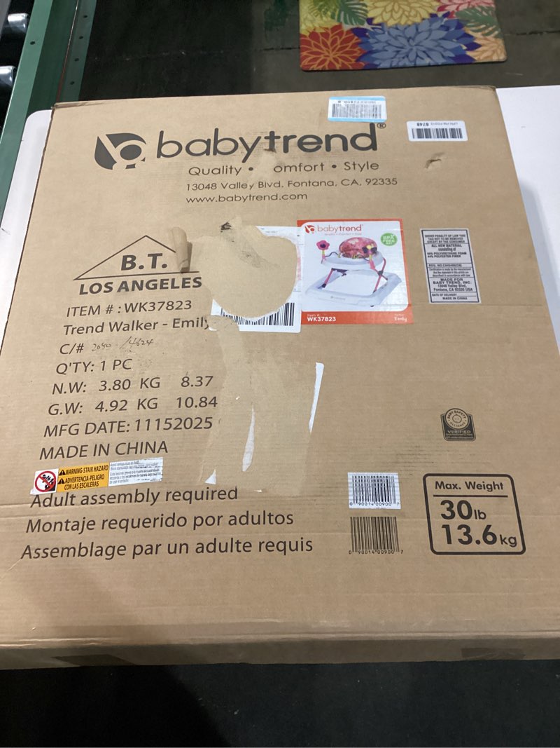 Condition photo showing New/Like New for Smart Steps Trend Activity Walker with Removeable Toy Bar, Multi-Directional Front Wheels, Tray, Adjustable Height and Flat Fold Frame for Storage, Ages 6 Months +, Emily Pink