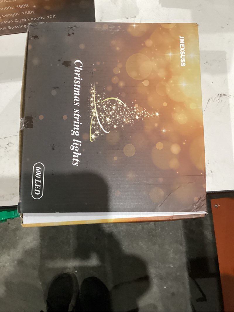 Condition photo showing New/Like New for JMEXSUSS 168FT 600 LED Christmas Lights Outdoor Waterproof Clear Wire Warm White Christmas Tree Lights Plug in String Fairy Lights for Outside Indoor for Bedroom Wedding Party Holiday Xmas Decorations Warm White 600 LED