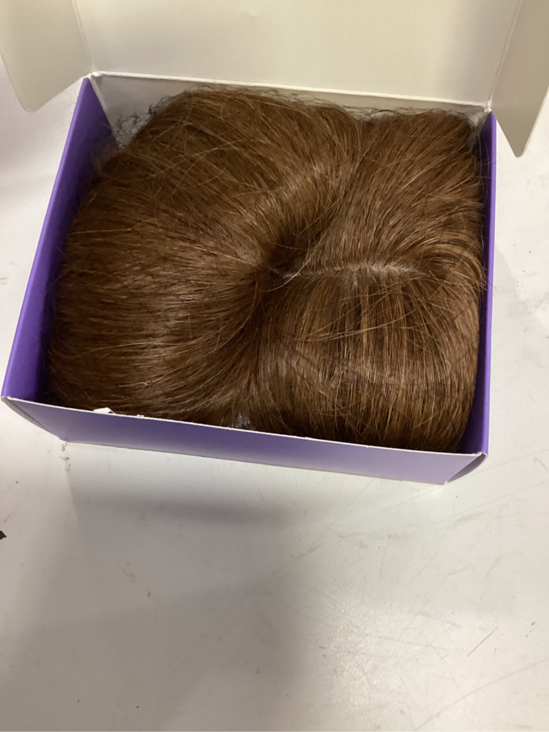 Condition photo showing New/Like New for hair toppers for women real human hair, 12 inch 360° 3d upgrade middle part toppers for women with thinning hair (14 inch-light brown)
