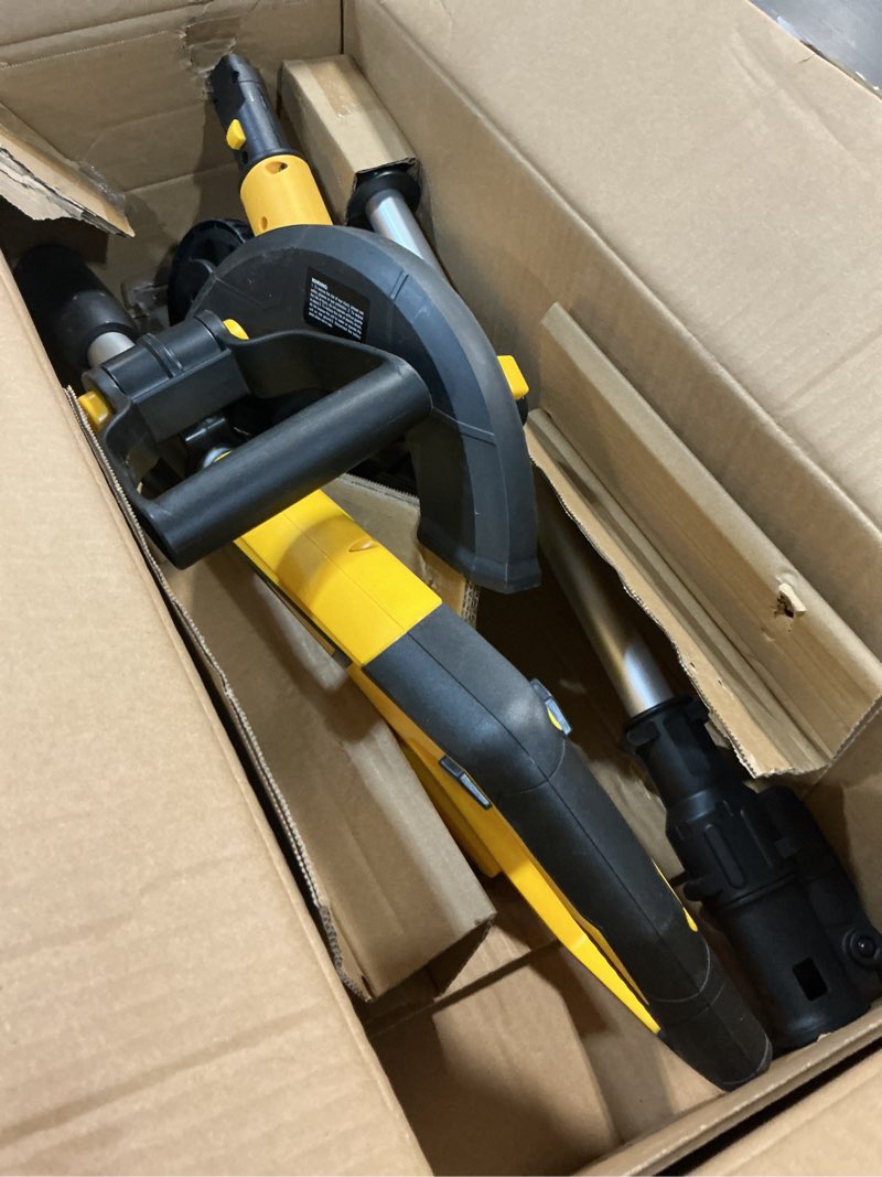 Condition photo showing New/Like New for brushless lawn edger compatible with dewalt 20v battery (tool only), electric cordless edger/trencher, 9’’ blade, 3 position adjustable depth, 180°handle, lightweight with rear wheel for landscaping
