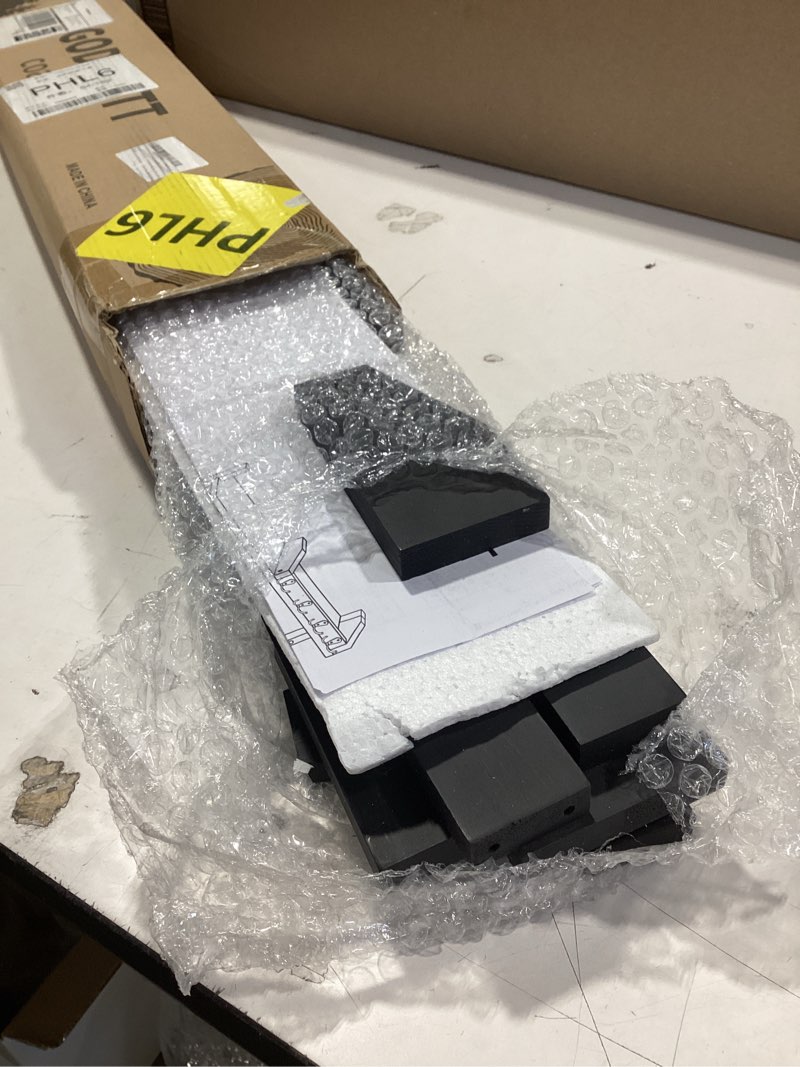 Condition photo showing Good Condition for Coat Rack Wall Mount with Shelf, 27.5" Entryway Wall Hanging Shelf, Coat and Key Hanger with 10 Dual Hooks, Mail Organizer and Key Holder Hat Rack for Wall, Wood Coat Hooks with Storage Black