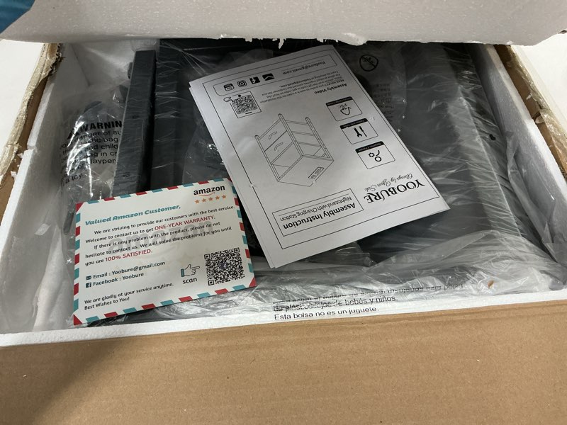 Condition photo showing Good Condition for Yoobure Nightstand with Charging Station, Small Night Stand with Fabric Drawers and Storage Shelf fo