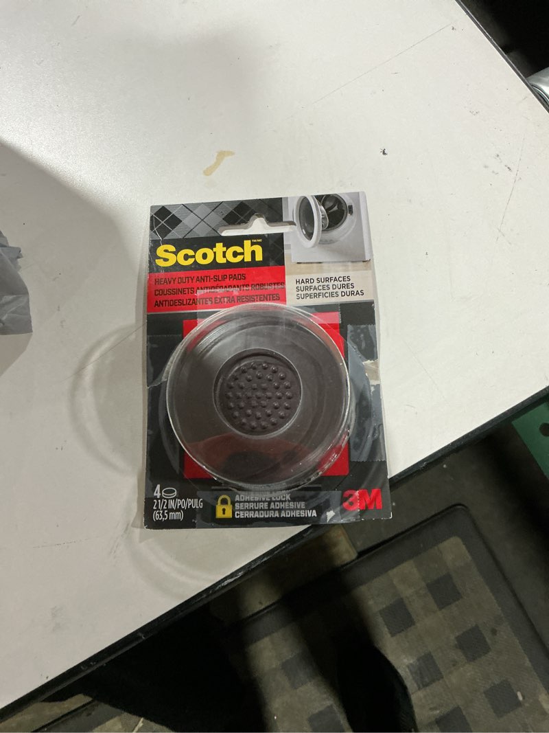 Scotch Heavy Duty Anti-Skid Anti-Skid 4 -Pack 2-1/2 in Brown Plastic Gripper pads