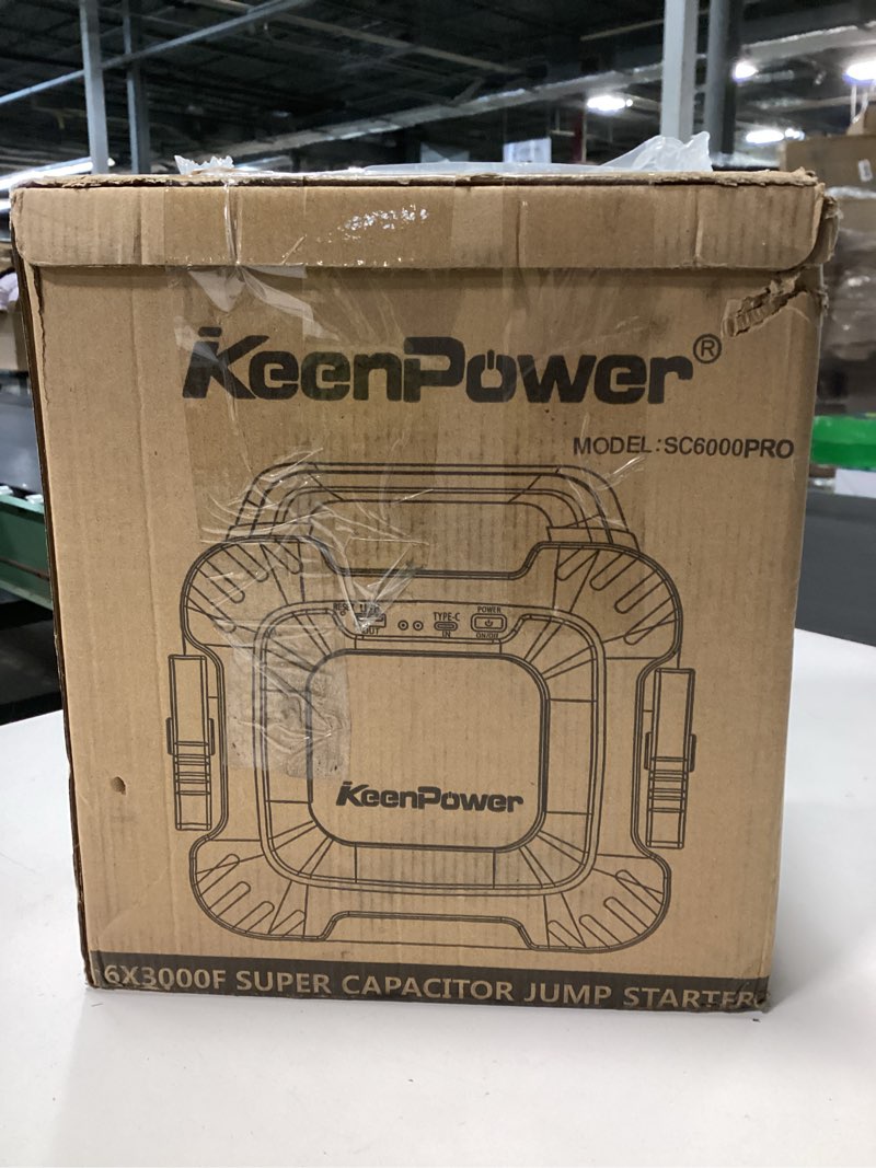 Condition photo showing New/Like New for KeenPower 6000A Super Capacitor Jump Starter [Upgraded Clamps & Screen Version] – No Traditional Battery, Powered by 6X 3000F Supercapacitors, Works in -45°F Env, 3-Mins Fast Charging for Instant Use