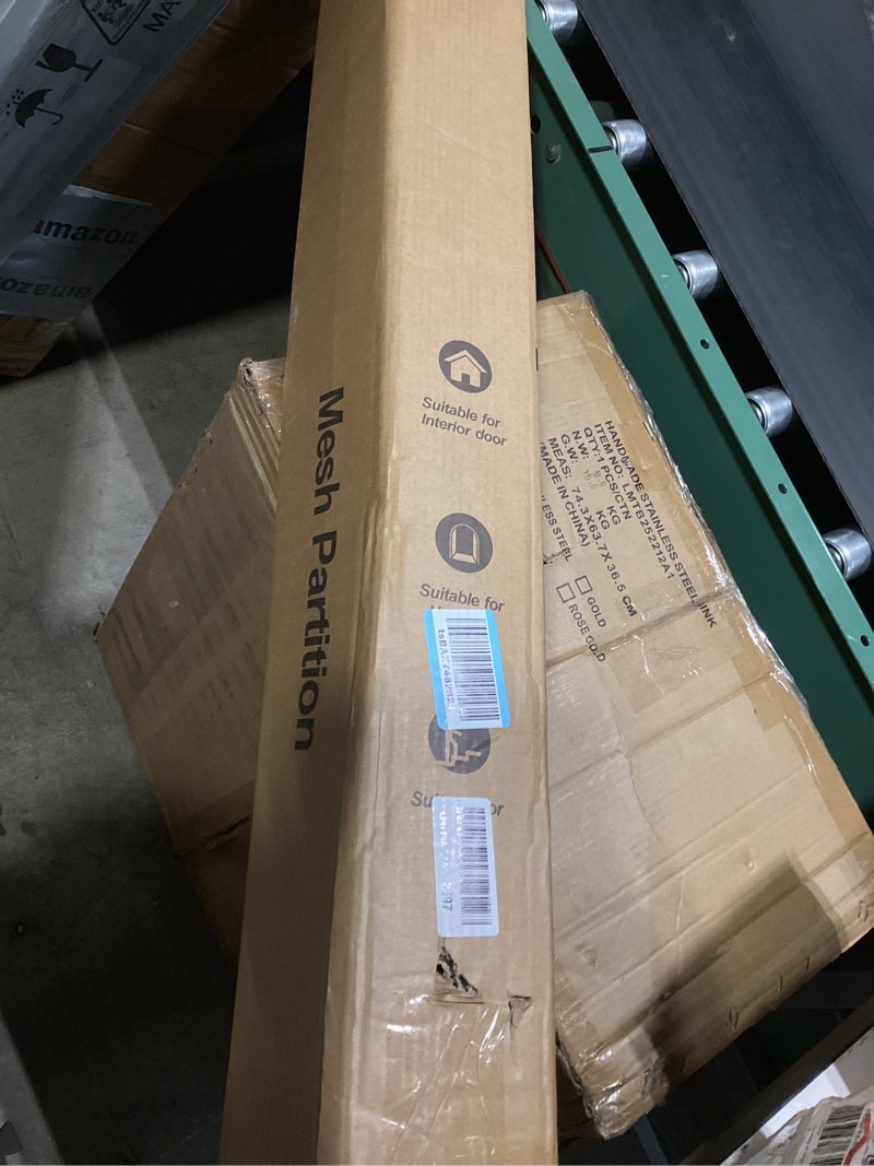 Condition photo showing Good Condition for miumoon 120 inch retractable baby gates 42 inch tall, retractable gate with reinforced strip design to prevent crawling through, 10 ft extra wide retractable dog gate for indoor/outdoor black 42" tall x 120" wide