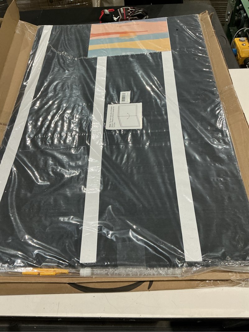 Condition photo showing Good Condition for lightomorrow large bulletin board - 48 x 36 inches, decorative felt pin board for wall - 4' x 3' foldable photo display board with self-adhesive tape, includes 20 push pins - black black 48×36 inches