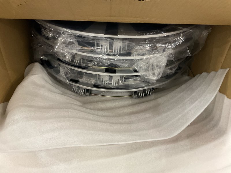 Condition photo showing New/Like New for 4 Pcs Car Wheel Rim Hub Cover Wheel Hub Caps R15 / 15 Inch Universal for Car Pickup Truck SUV Plastic Silver Tone Black