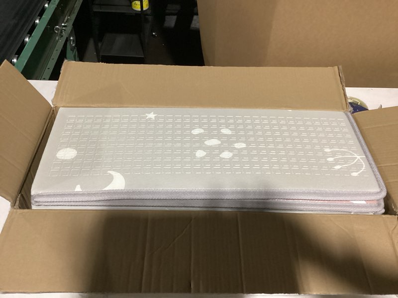 Condition photo showing As Is for Baby Playpen with Mat, 50x50 in Small Play Pen for Babies, Toddler Playpen for Apartment, Indoors Play Yard with Soft Breathable Mesh (Beige with Mat) Beige with Mat 50×50 Inch