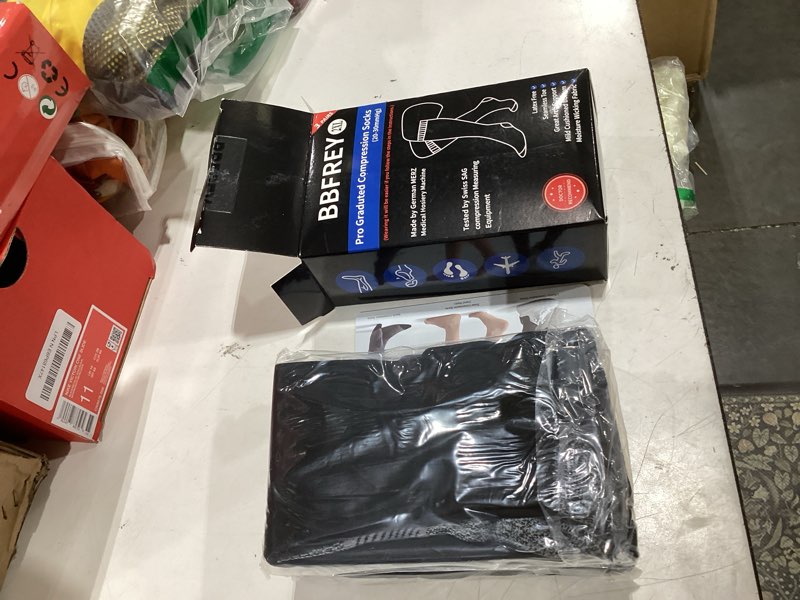 Condition photo showing New/Like New for medical compression socks 20-30 mmhg for men women (3 pairs) - best support for daily wear, flying, sport, circulation large-x-large black